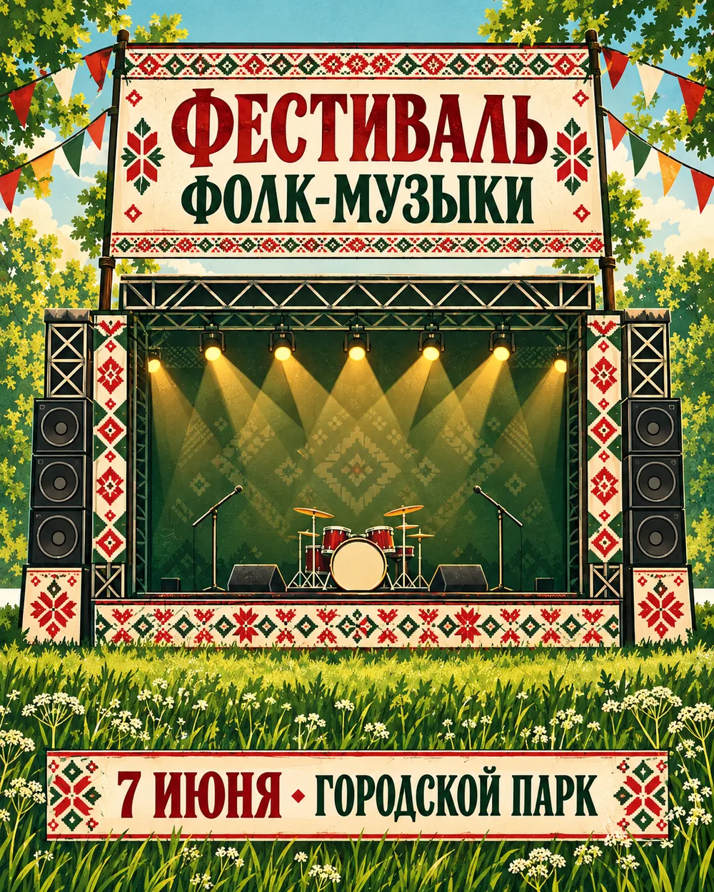 Стало: готовая афиша «Фестиваль фолк-музыки» с той же композицией